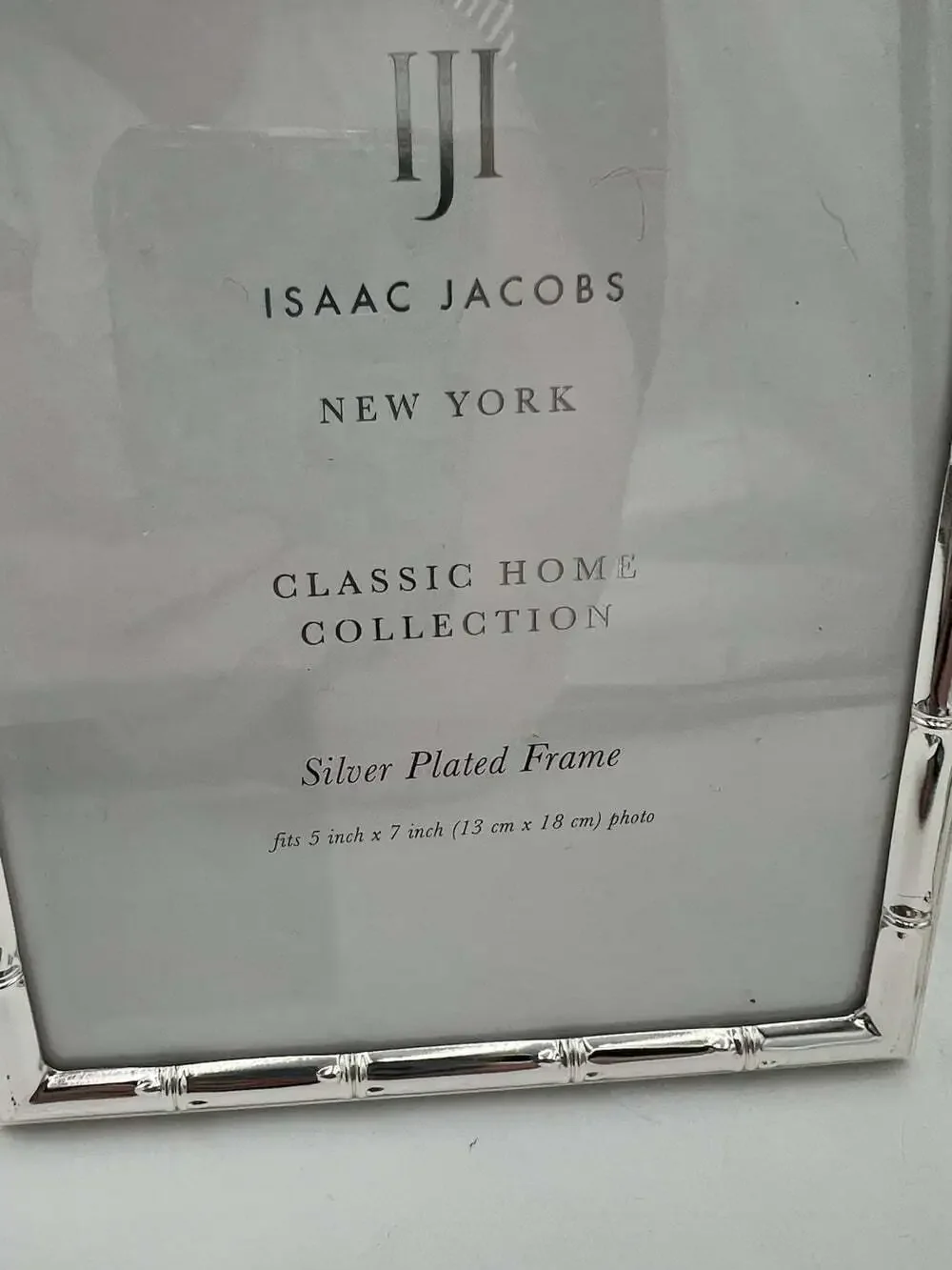 Isaac Jacobs Set 2 Silver Plated Bamboo Chinoiserie Picture Frames 5x7